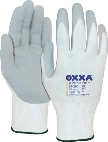 Handschuh Oxxa X-Nitrile-Foam, Gr.8, weiß/grau