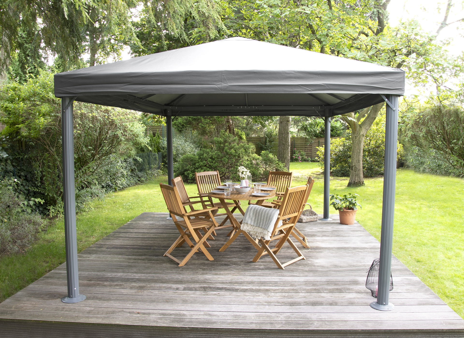 Alu/Stahl Pavillon 3x4m inkl. Seitenteilen bei leitermann.de günstig kaufen Alu/Stahl Pavillon 3x4m inkl. Seitenteilen