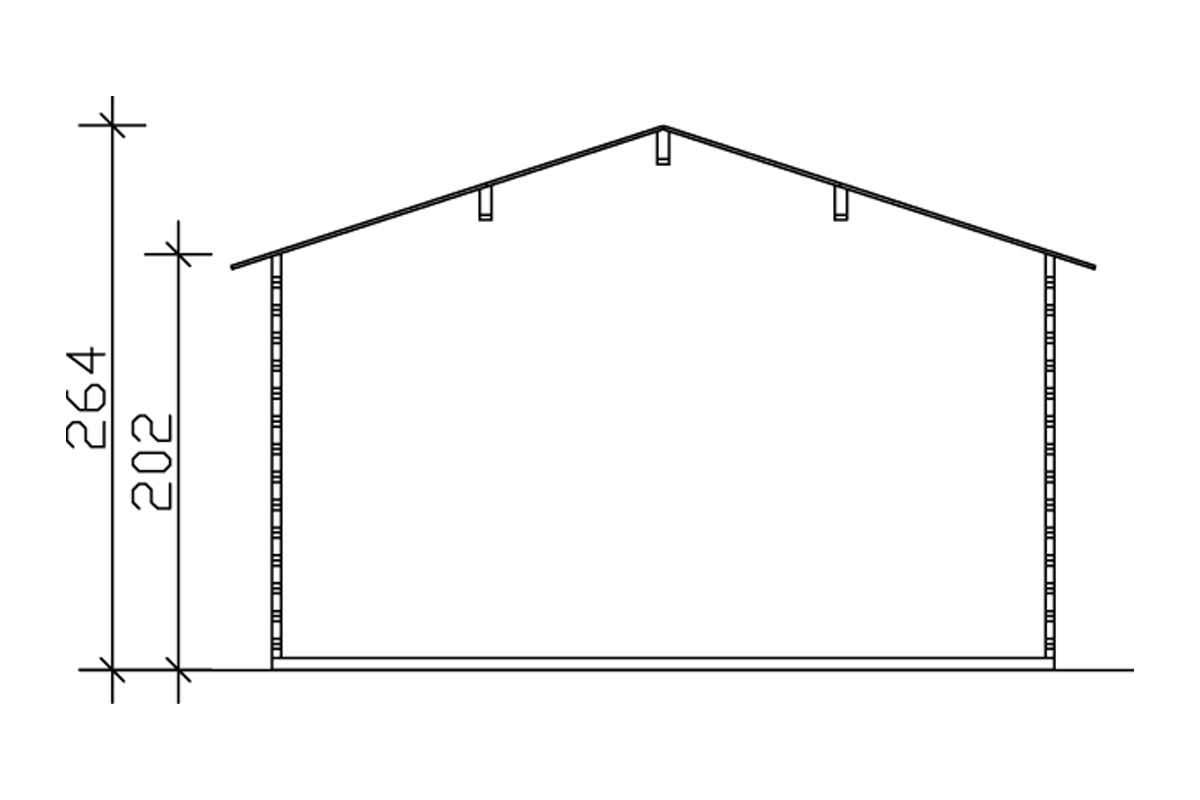 Gartenhaus Trondheim 2, 380x380cm, natur