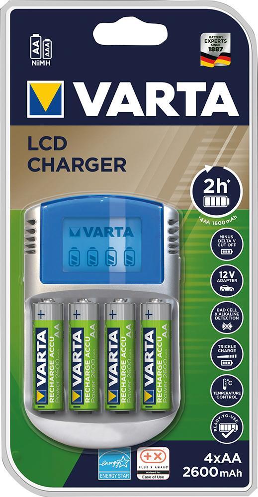 Ladegerät LCD Charger für4 Akkus AA/AAA mit 4AkkusAA 2700mAh Ad