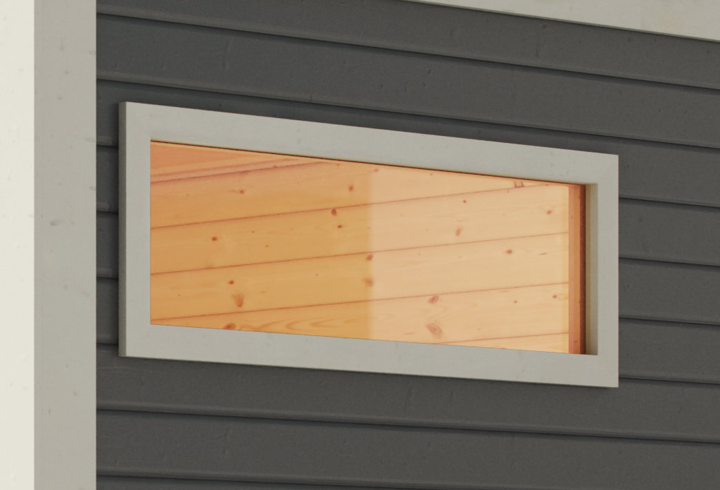 Karibu Saunafenster 40x1220x420mm Klarglas