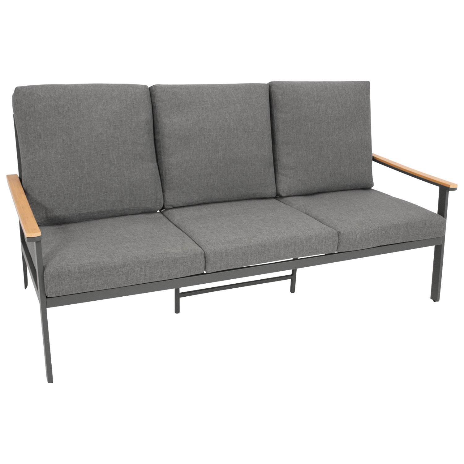 Loungeset 4-teilig, Aluminium + Kunstholz