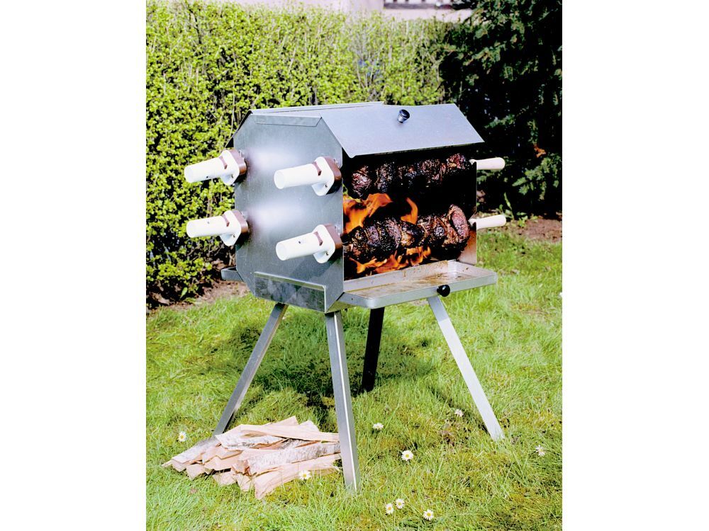 Mutzbratengrill mit 4 Spießen für 52 Portionen bei leitermann.de günstig kaufen Mutzbratengrill mit 4 Spießen für 52 Portionen