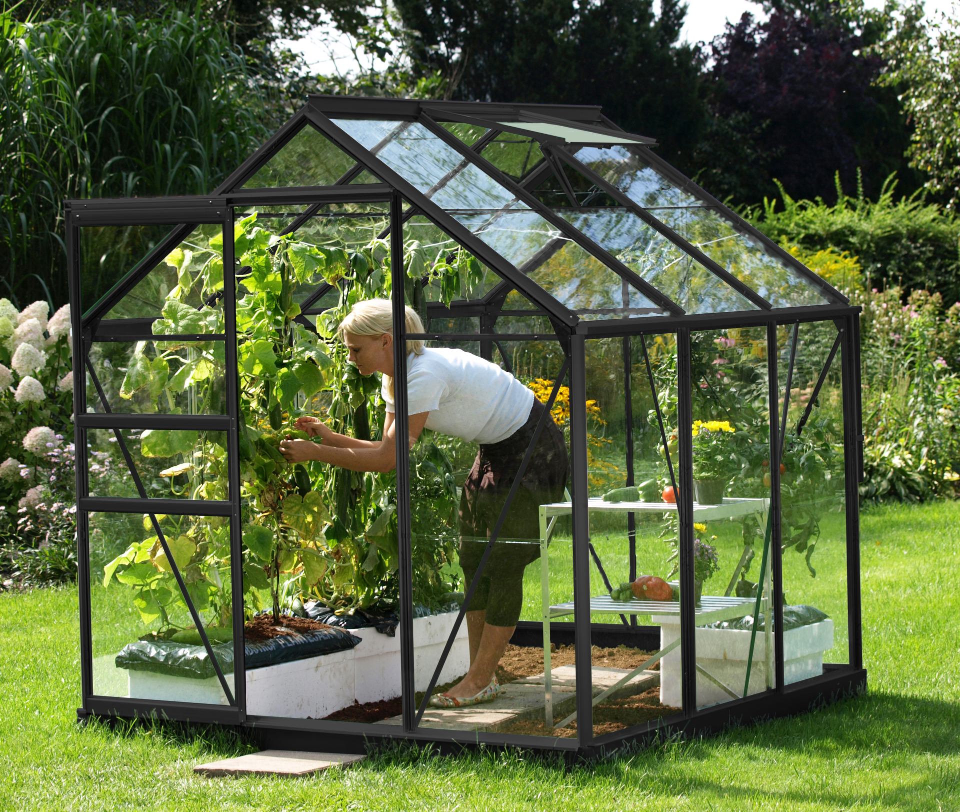 Gewächshaus Venus 3800, anthrazit bei leitermann.de günstig kaufen Gewächshaus Venus 3800, anthrazit