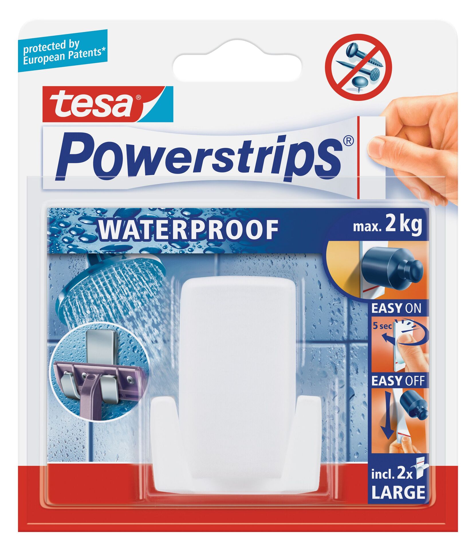 Tesa Powerstrips Waterproof Rasierhalter Wave