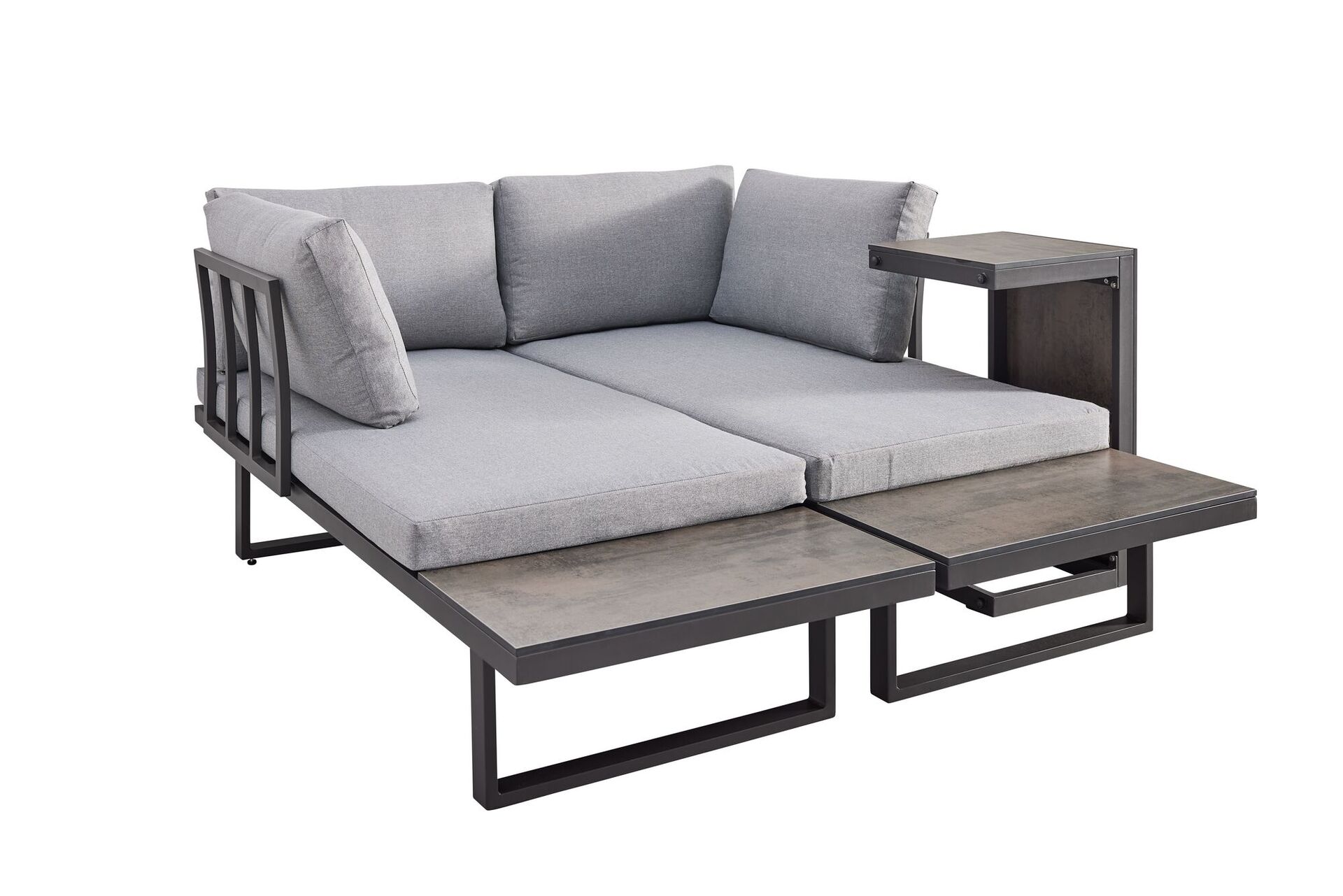 Multi-Lounge-Set, 3-teilig, Kissen, Alu-Gestell