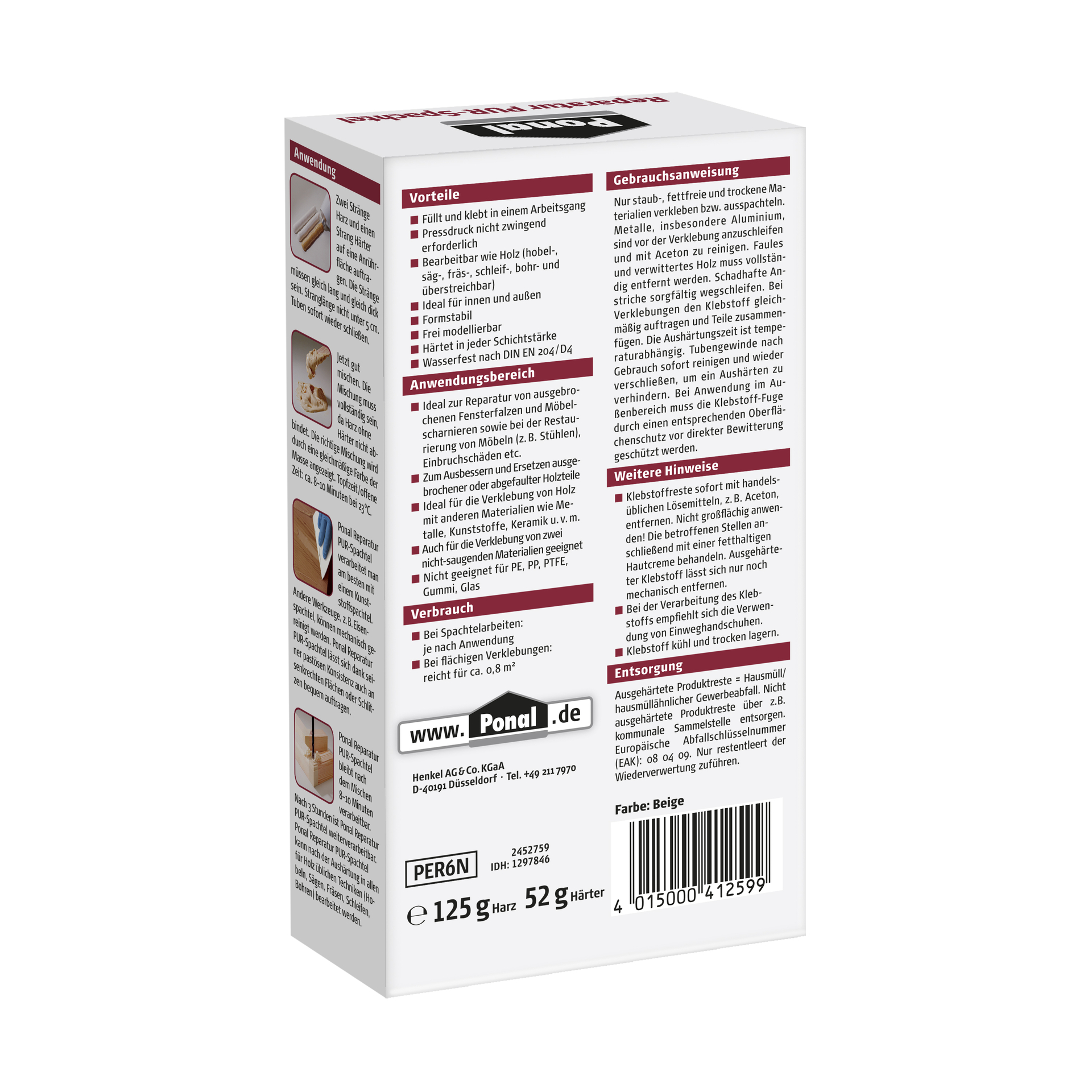 Ponal Reparatur PUR-Spachtel 177g bei leitermann.de günstig kaufen Ponal Reparatur PUR-Spachtel 177g