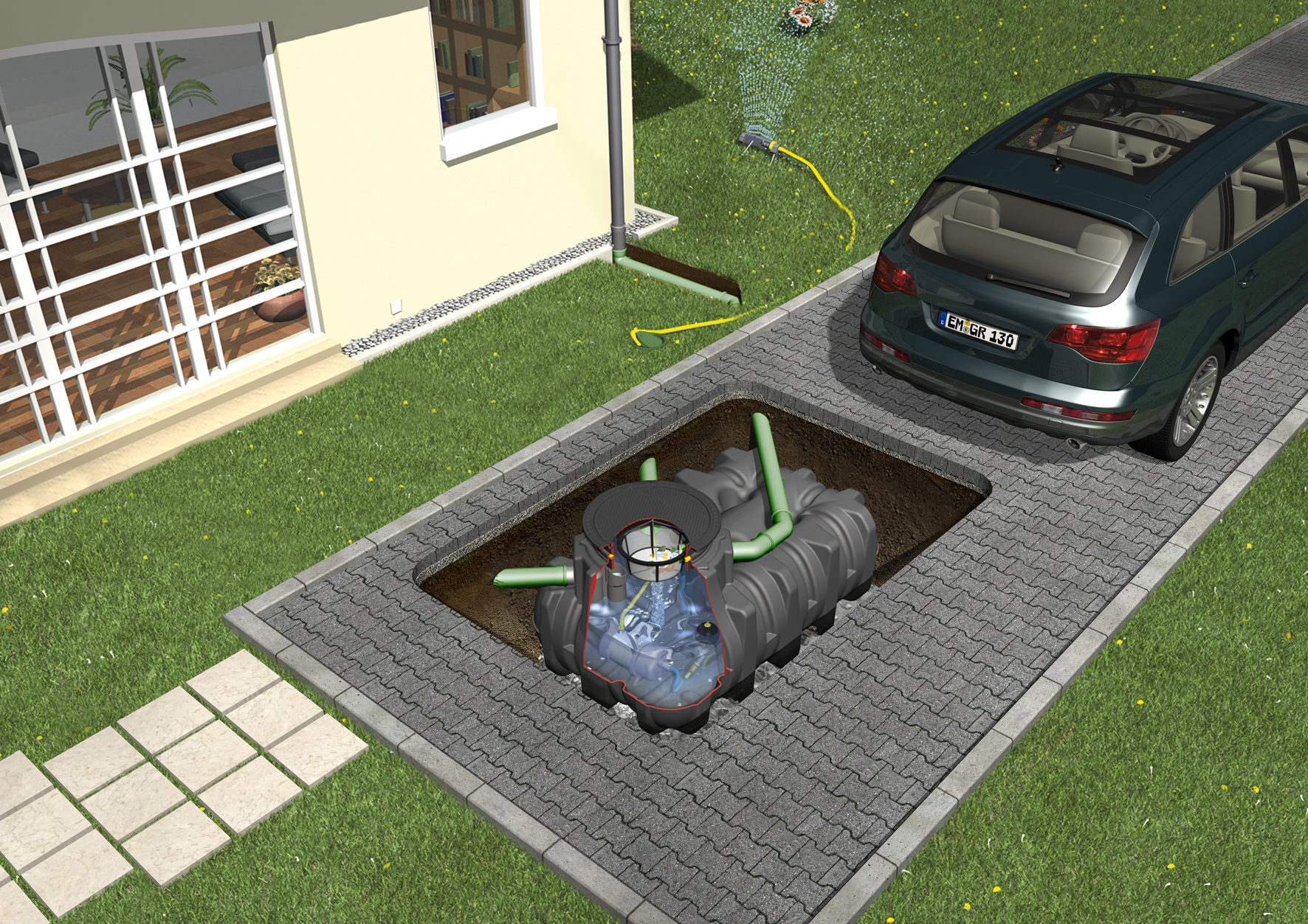 Flachtank Platin-Paket Garten-Komfort, PKW-befahrbar bei leitermann.de günstig kaufen Flachtank Platin-Paket Garten-Komfort, PKW-befahrbar