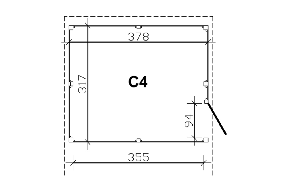 Pfostenverlängerung 14x14cm in lfm