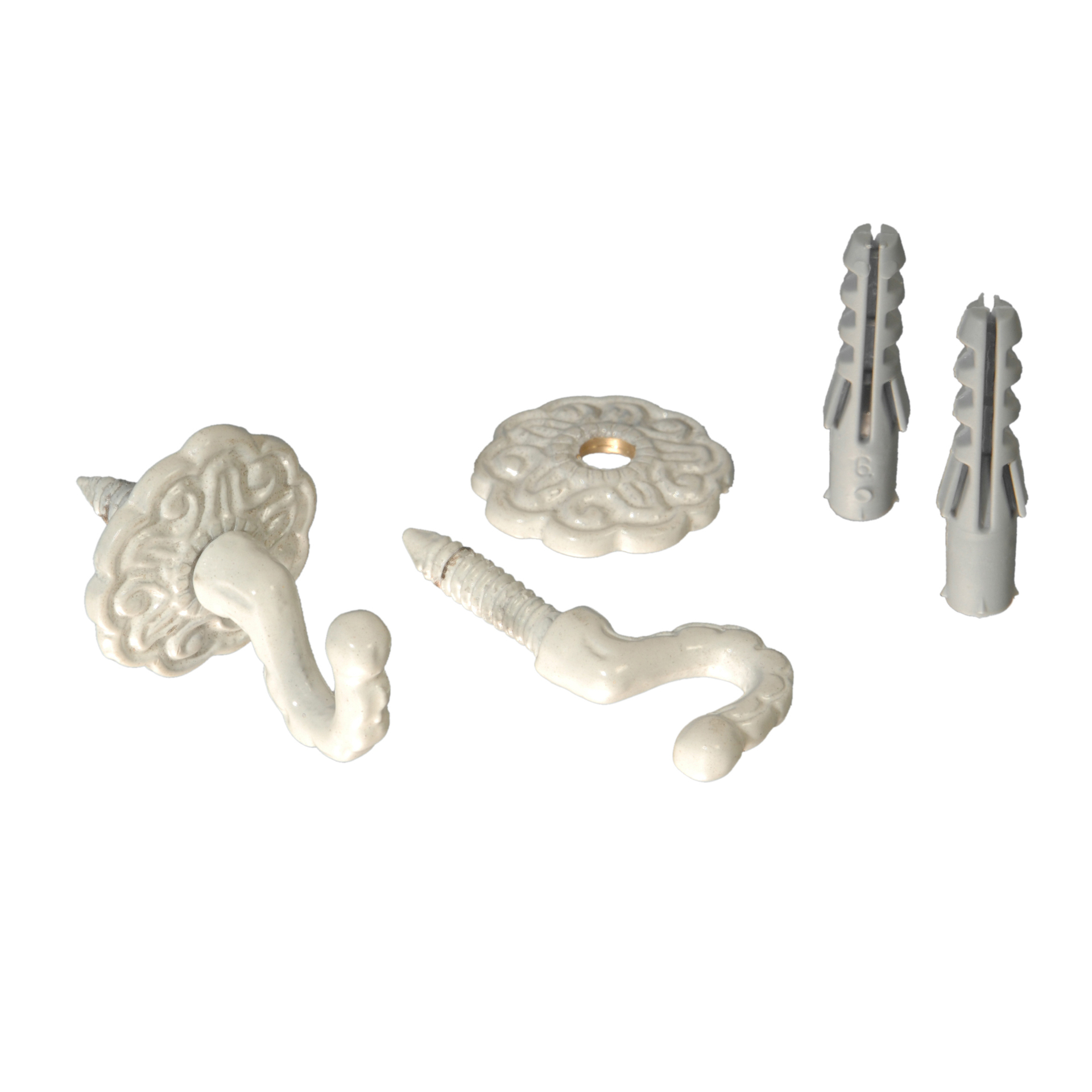 Rosettenhaken Standard für Gardinen, 2 Stück