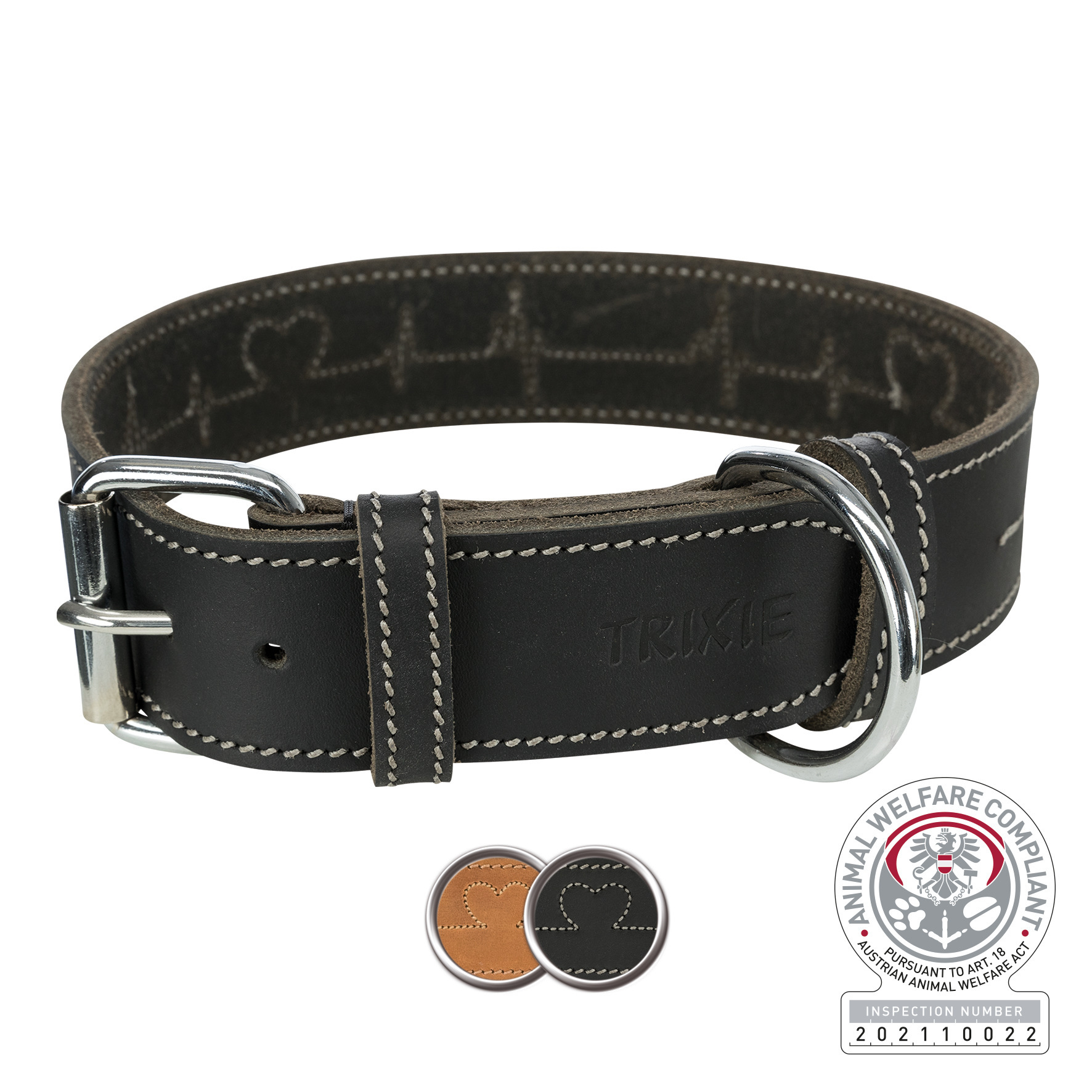 Rustic Fettleder-Halsband "Heartbeat"