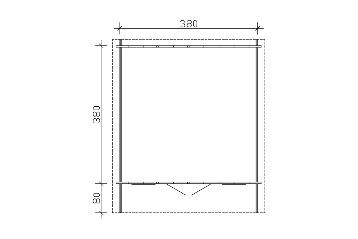 Gartenhaus Trondheim 2, 380x380cm, natur