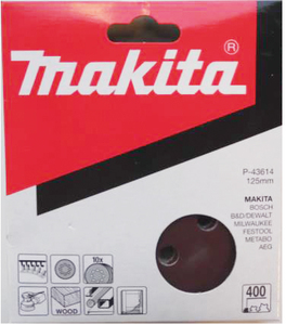 Makita Werkzeug GmbH Schleifpapier Klett125 K400 10 Stück