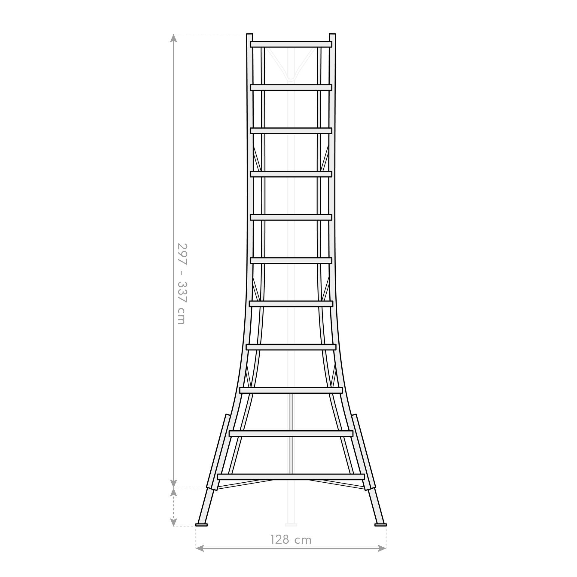 3-Holm-Gartenleiter höhenverstellbar