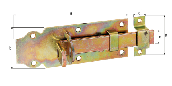 Schlossriegel m.flachem Griff gerade m.Schlaufe