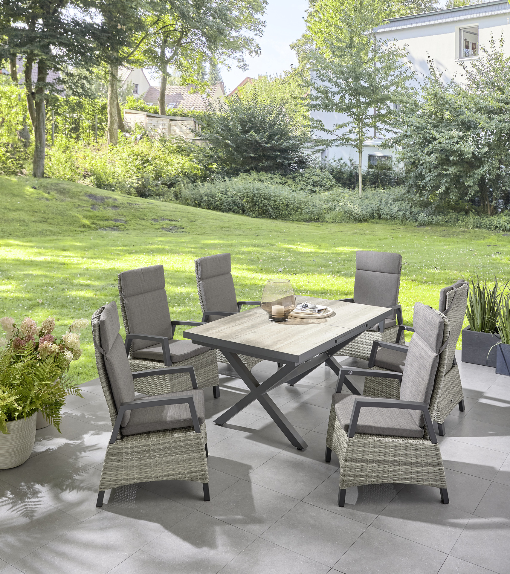 Ausziehtisch Sanogo, Alugestell, Keramik, 160/210x100x76cm bei leitermann.de günstig kaufen Ausziehtisch Sanogo, Alugestell, Keramik, 160/210x100x76cm