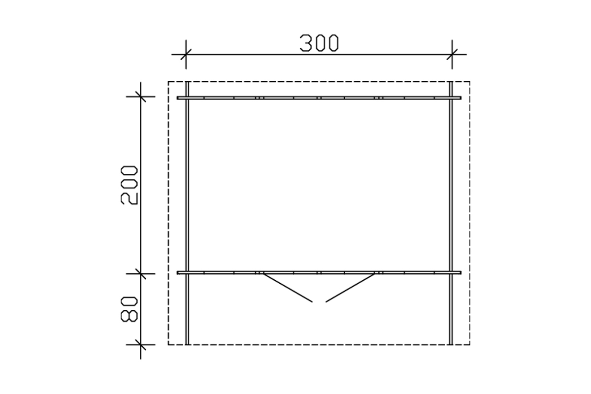 Gartenhaus Faro mit Vordach natur