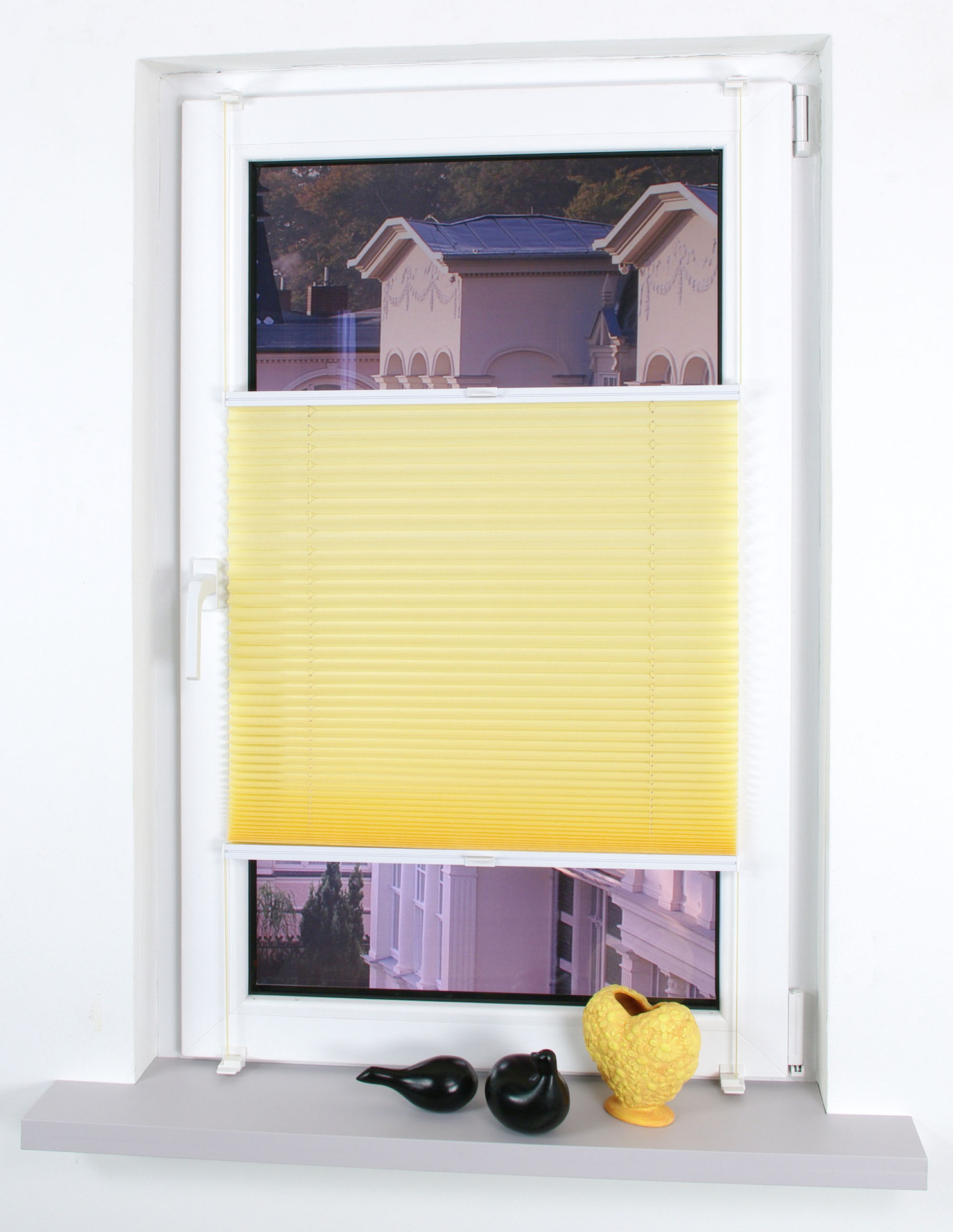 Klemmfix-Plissee verspannt - Größe: 75x150cm | Farbe: lemon yellow -  Leitermann | LEITERMANN