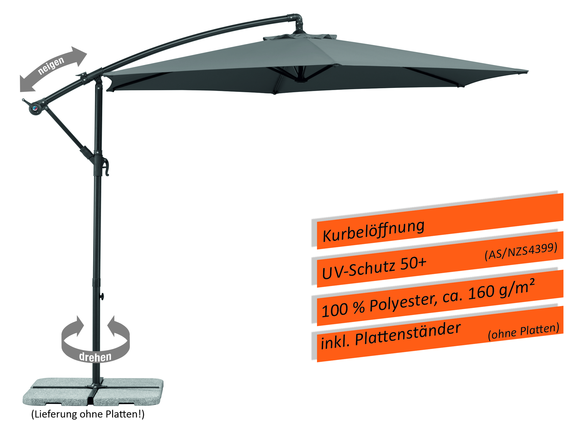 Ampelschirm Venus 300/6cm bei leitermann.de günstig kaufen Ampelschirm Venus 300/6cm
