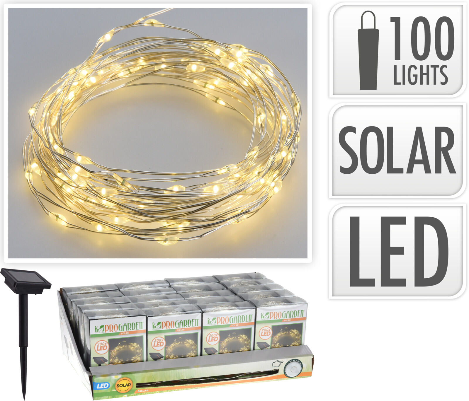 Koopman International b.v. Solar-Silberdraht 100 LED