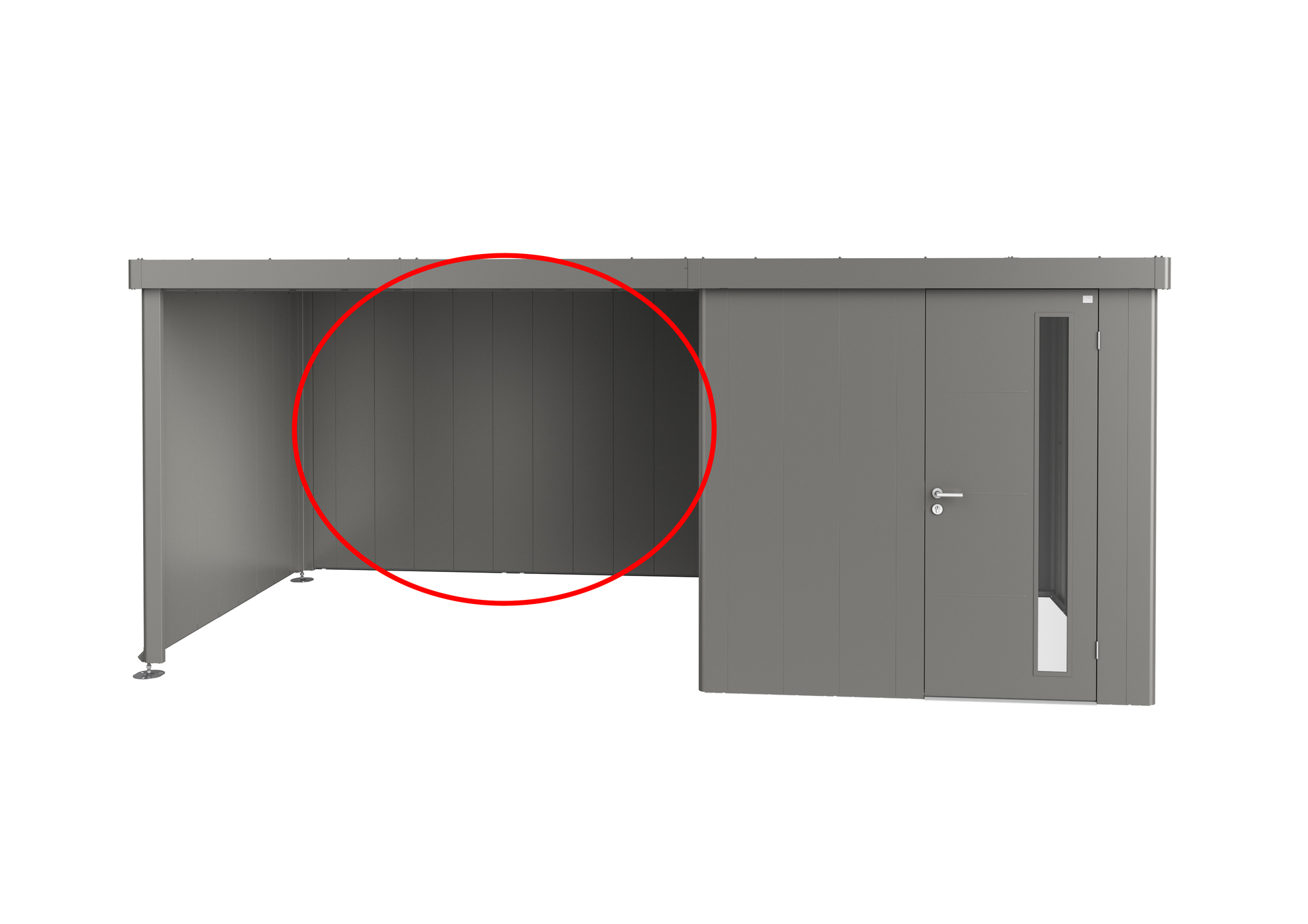 Rückwand für Seitendach zu Gerätehaus Neo