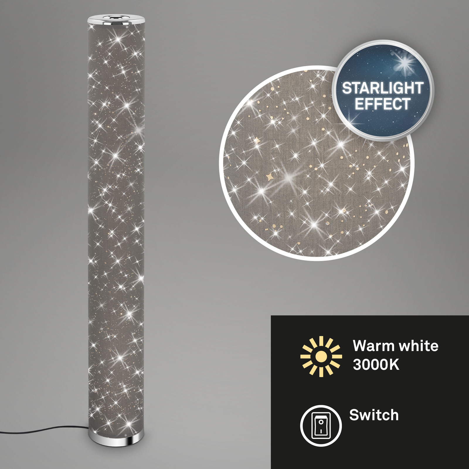 YOTA LED-Stoff-Stehleuchte Sternendekor