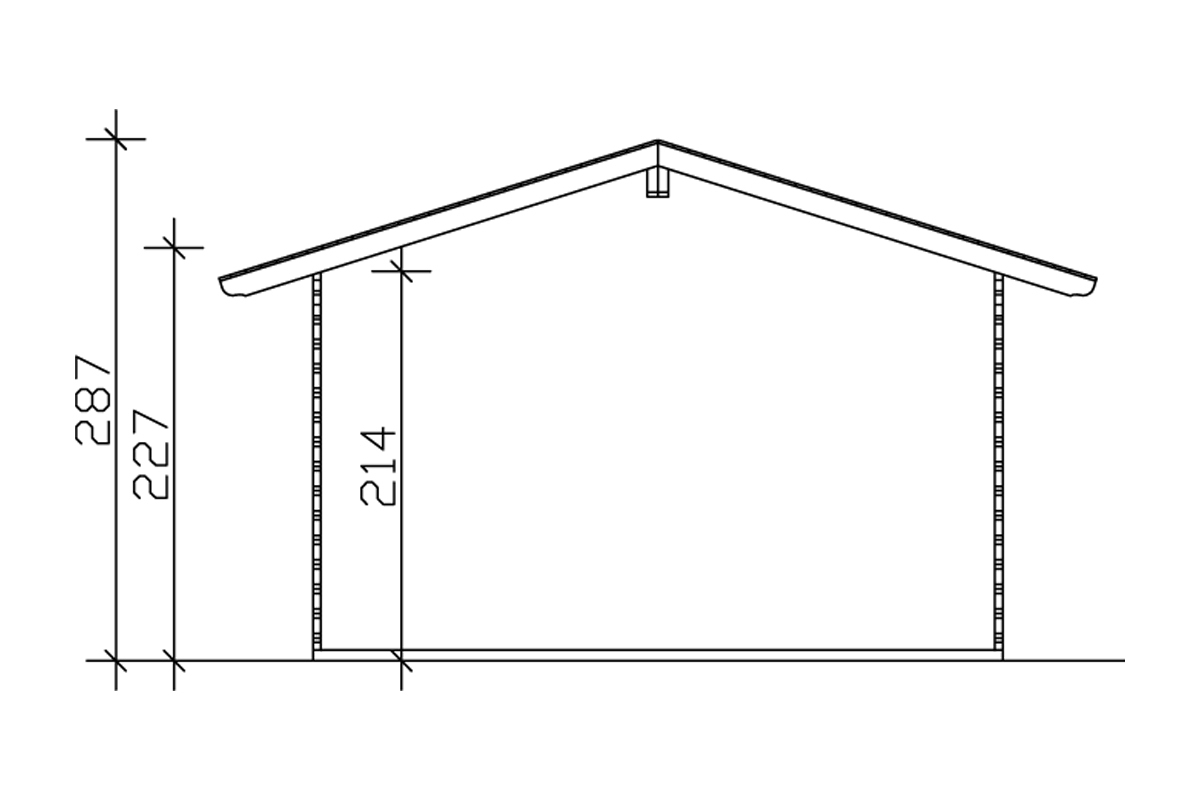 Gartenhaus Davos 1, 380 x 300 cm, natur