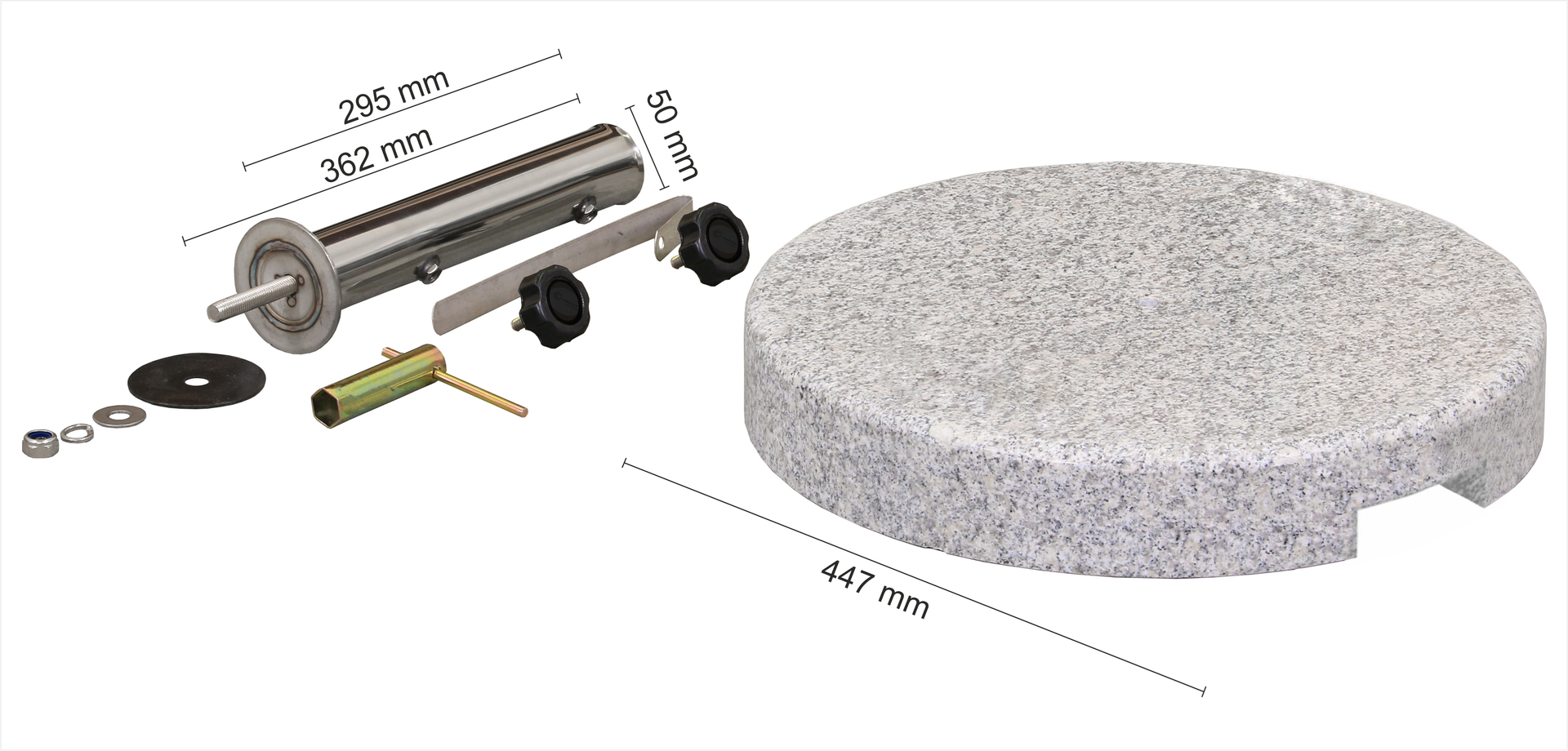 Granit-Ständer, ca. 30kg, rund