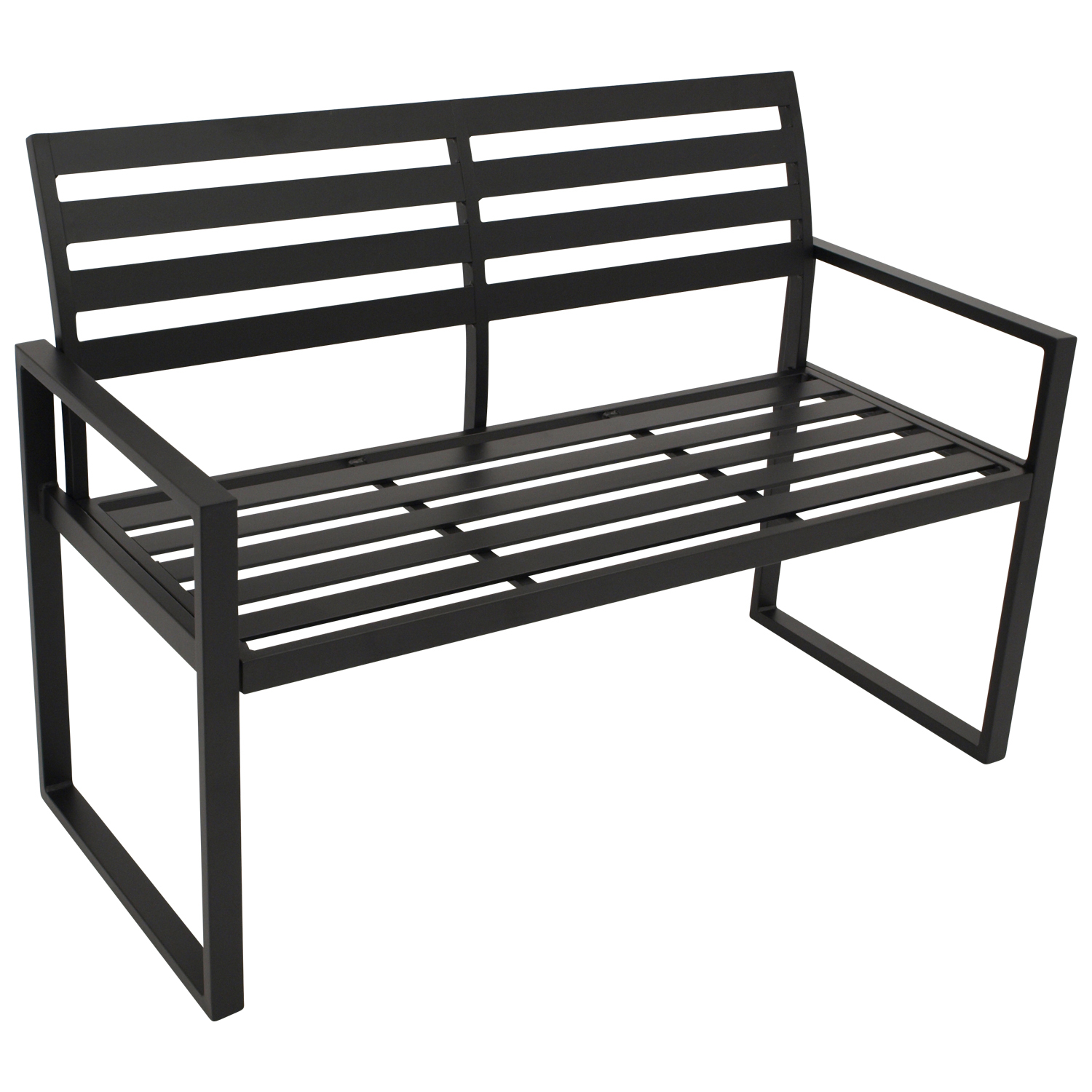 Bank Aluminium 2-Sitzer, schwarz