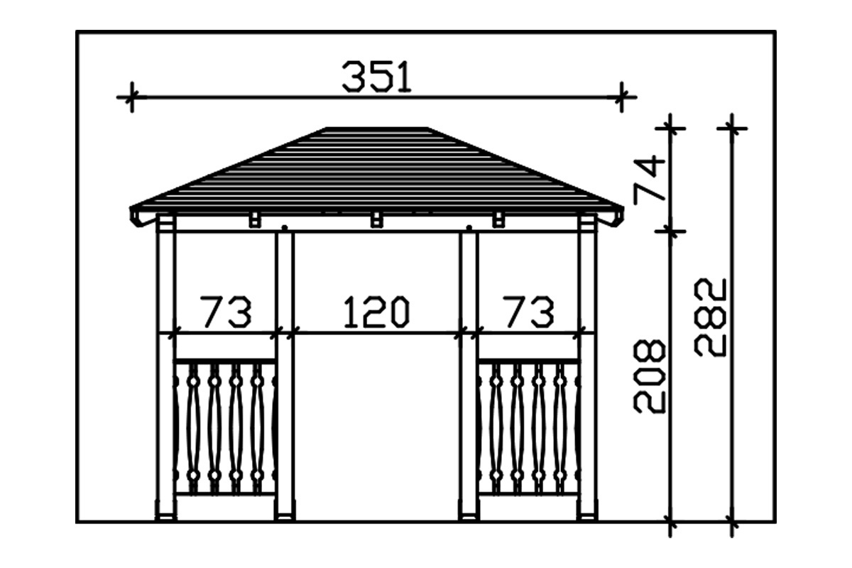 Vordach Wismar 8 Walmdach bei leitermann.de günstig kaufen Vordach Wismar 8 Walmdach