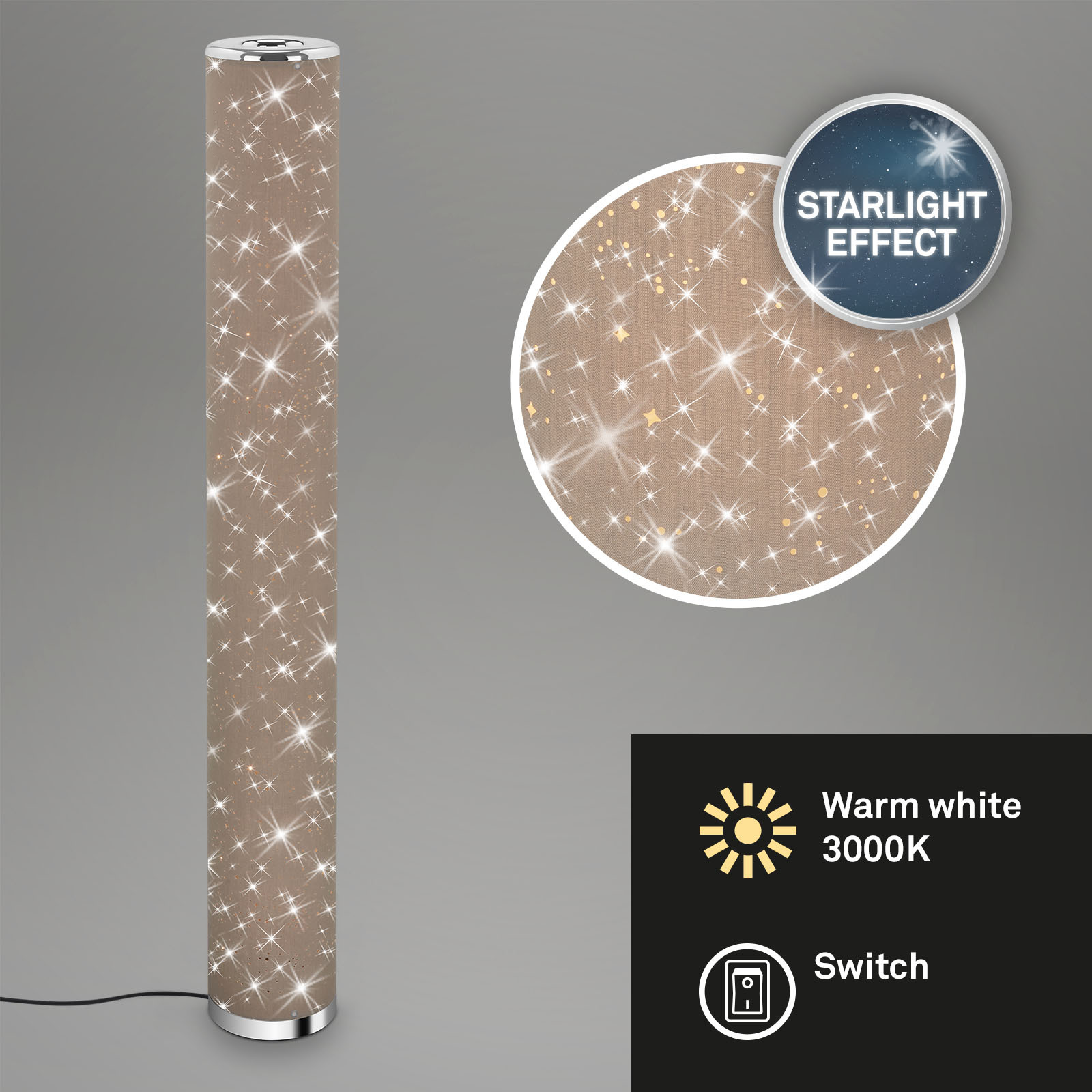 YOTA LED-Stoff-Stehleuchte Sternendekor