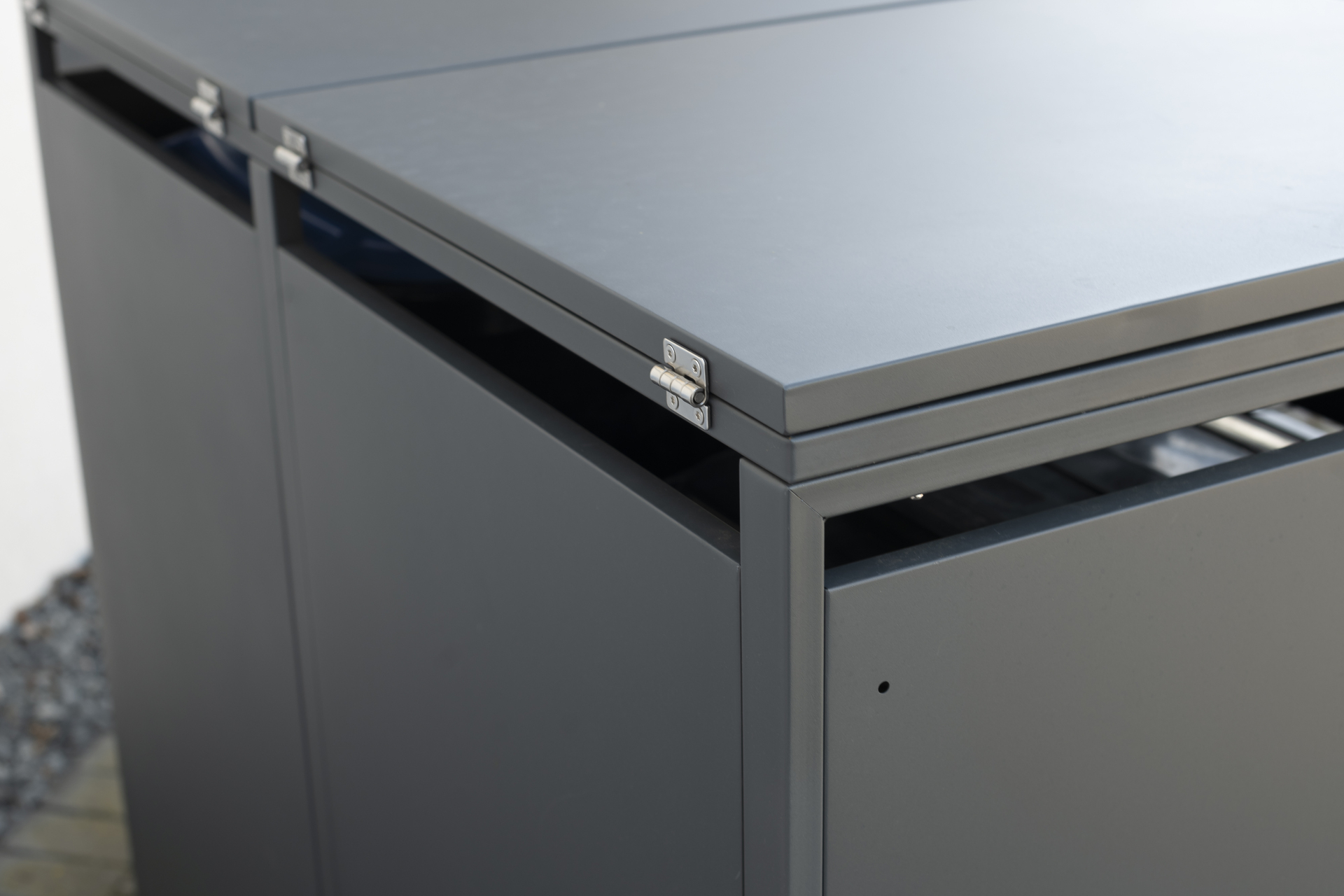 Mülltonnenbox mit Deckel, Anthrazit