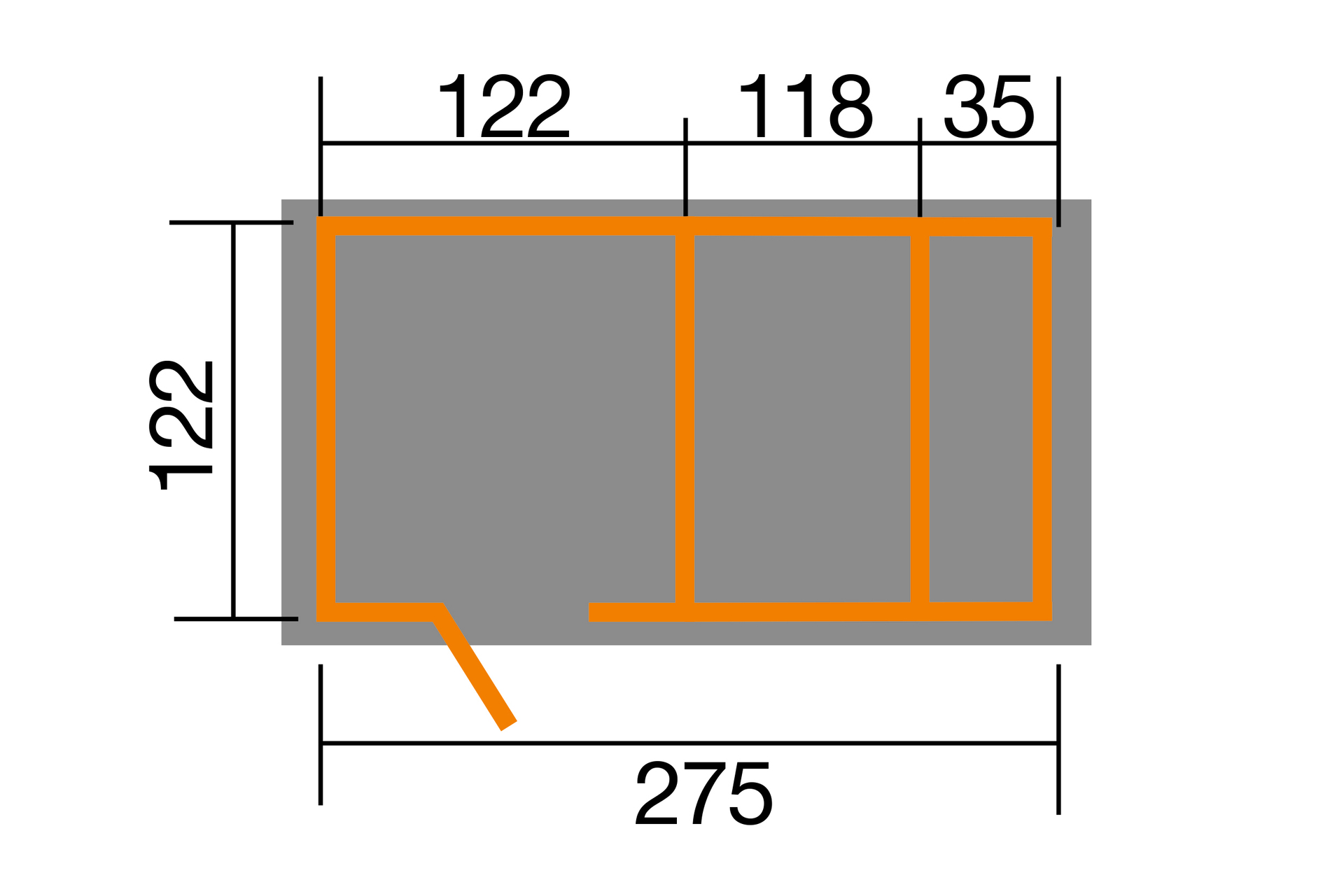 Tabaluga Spielplatz natur 21 mm bestehend aus Drachenhöhle Sandkasten Pergola und Schatztruhe mit Deckel