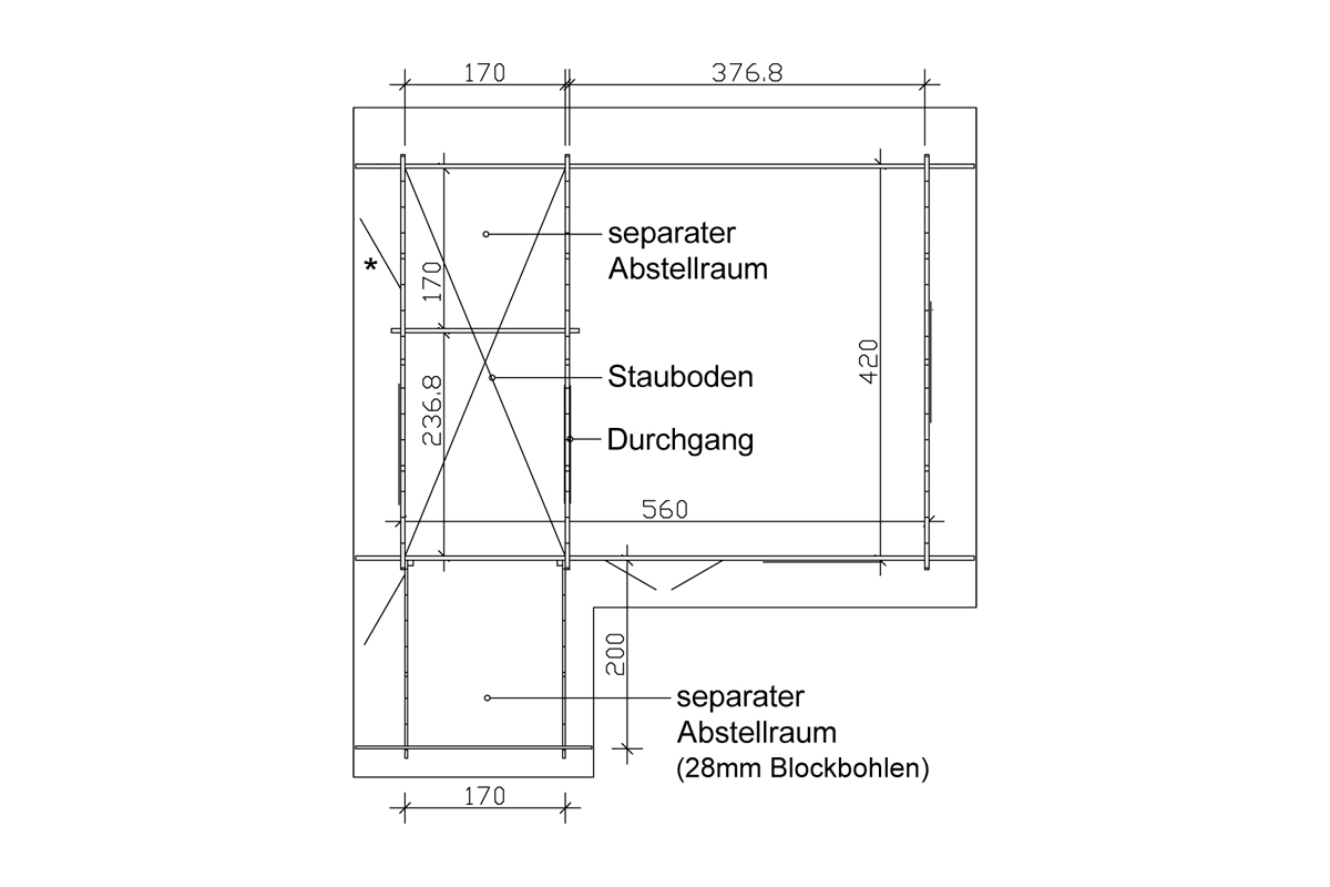 Gartenhaus Esbjerg 1, 45mm 380 x 520cm natur bei leitermann.de günstig kaufen Gartenhaus Esbjerg 1, 45mm 380 x 520cm natur
