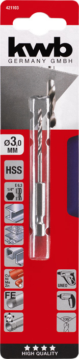 HSS-Bohrer 1/4 Zoll 6-kant