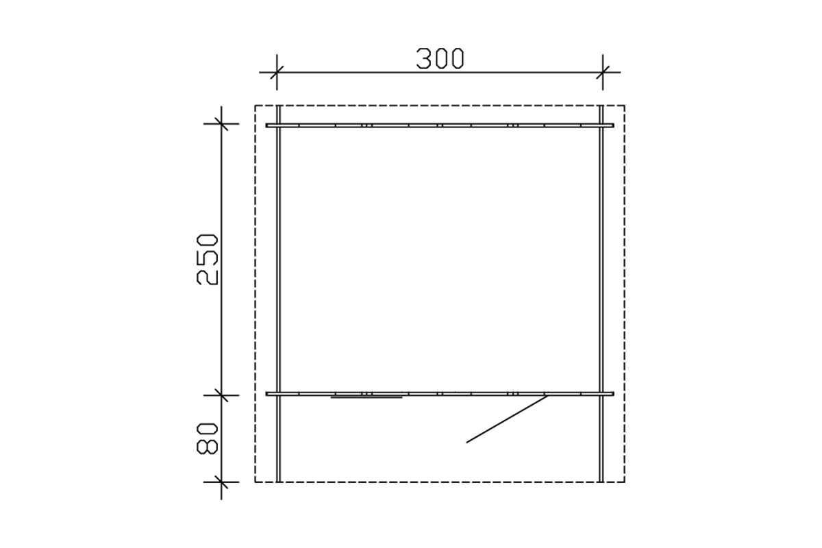Gartenhaus Como, mit Vordach natur