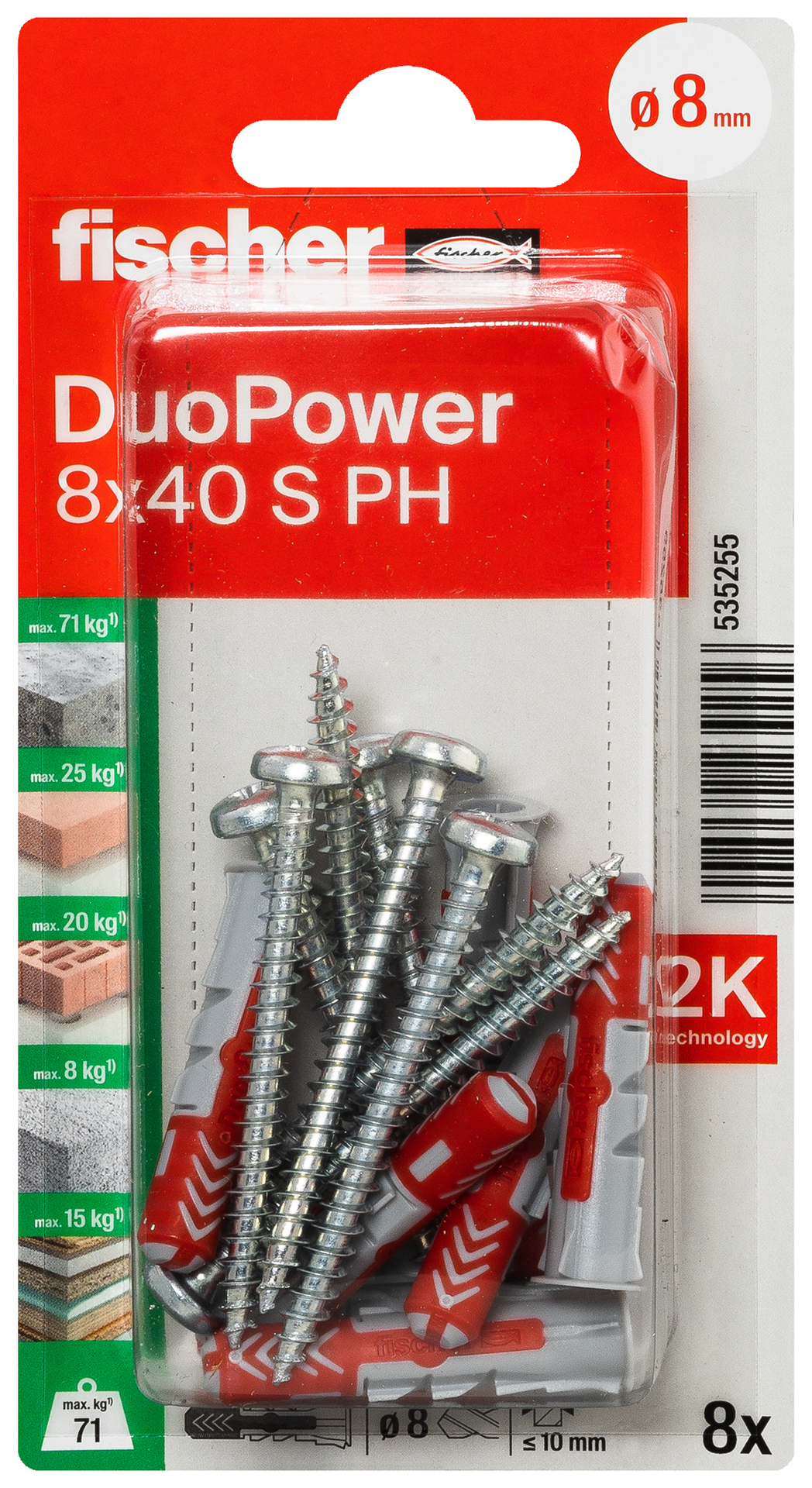 Duopower Dübel S PH mit Panheadschraube