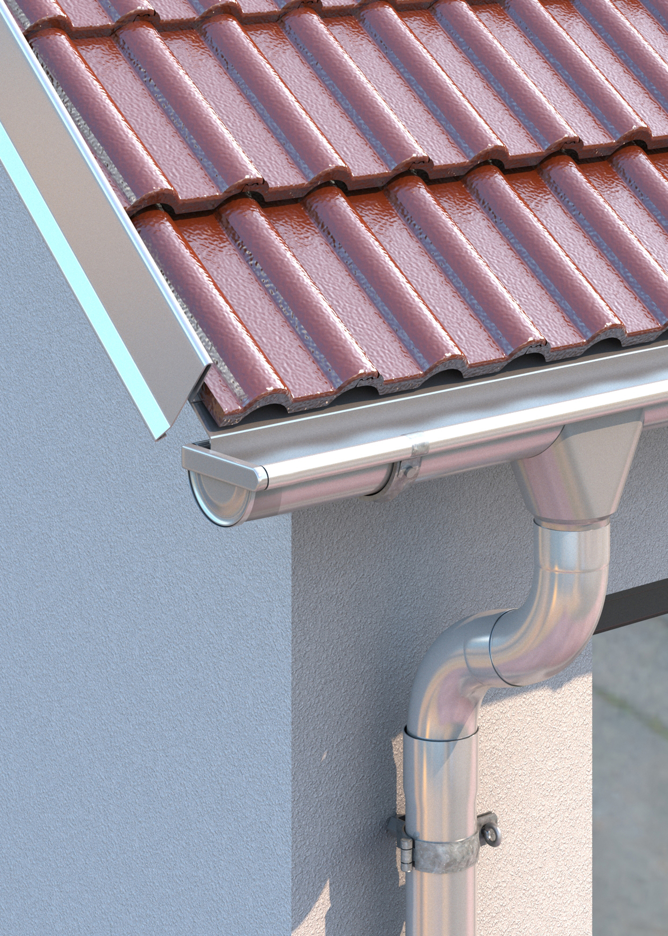 Rinnenendstück zum Ankleben