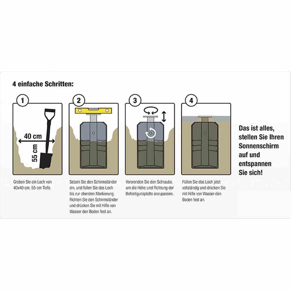 Bodenständer Earthbase für Ampelschirme