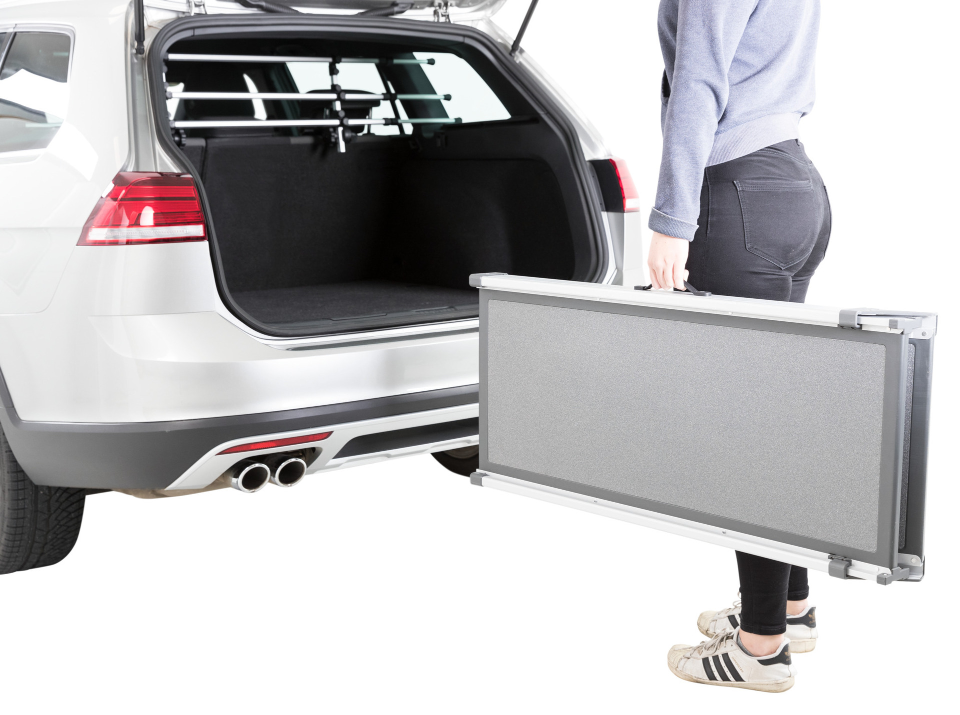 2-fach Teleskop-Rampe, Aluminium/Sandpapier bei leitermann.de günstig kaufen 2-fach Teleskop-Rampe, Aluminium/Sandpapier