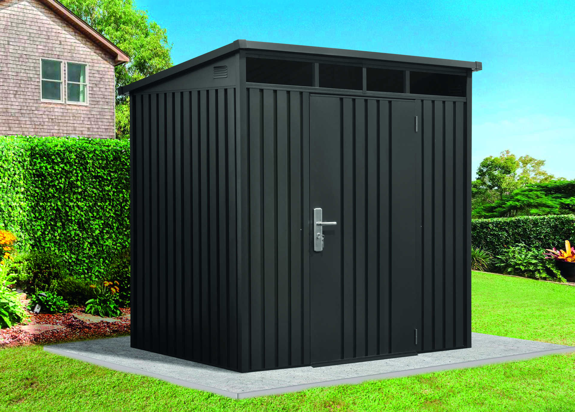 Premium Geräte-Pultdachhaus anthrazit