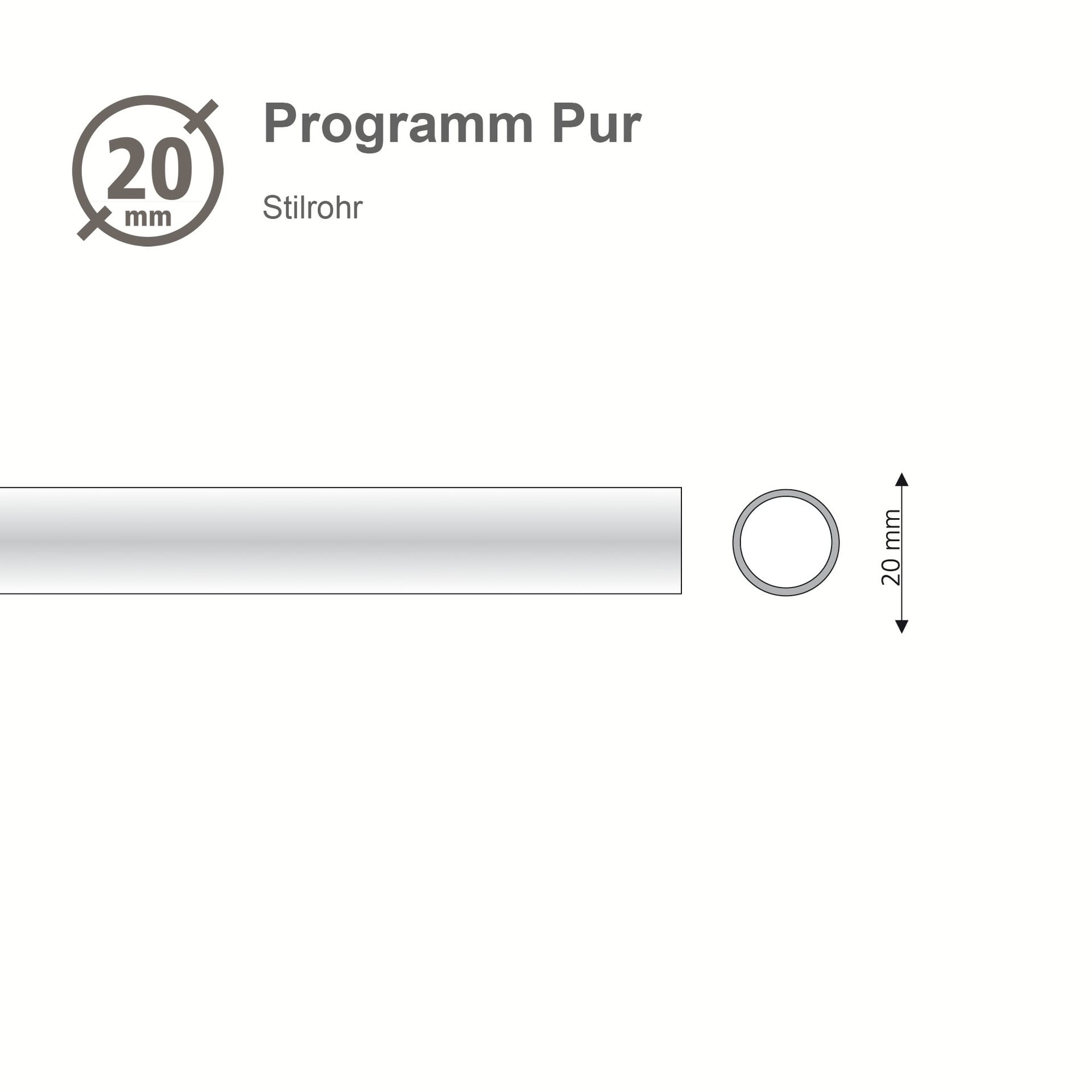 Rohr für Gardinenstange France Ø20mm bei leitermann.de günstig kaufen Rohr für Gardinenstange France Ø20mm