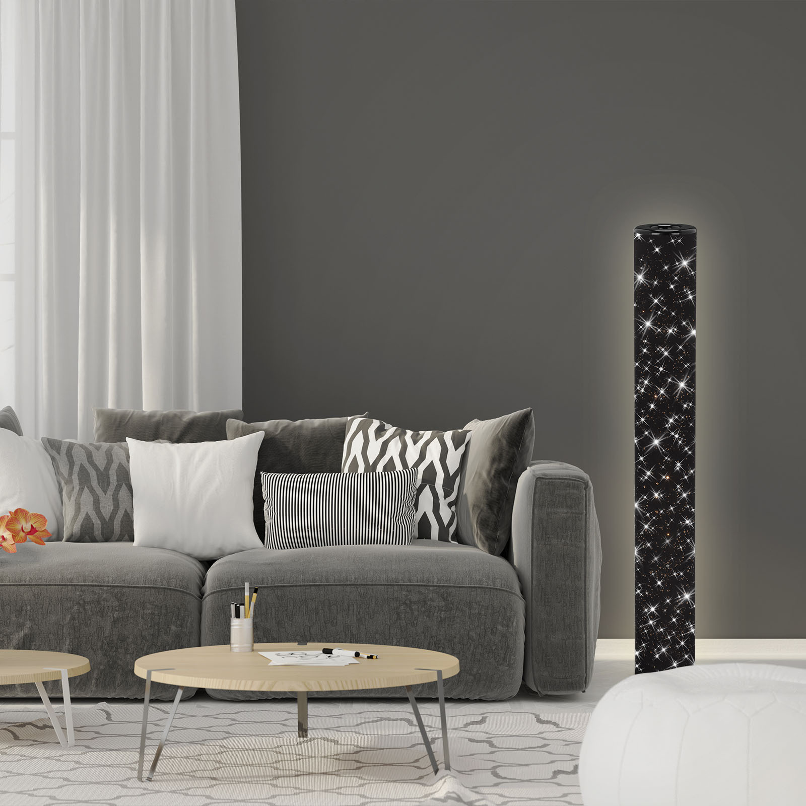 YOTA LED-Stoff-Stehleuchte Sternendekor