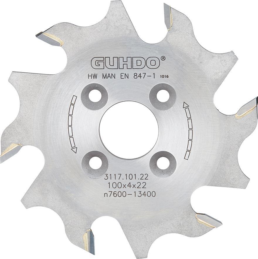 LAMELLEN-Nutfraeser HW 100X4,0X22 mm Z6 Guhdo