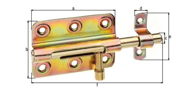 Bolzenriegel mit befestigter Schlaufe
