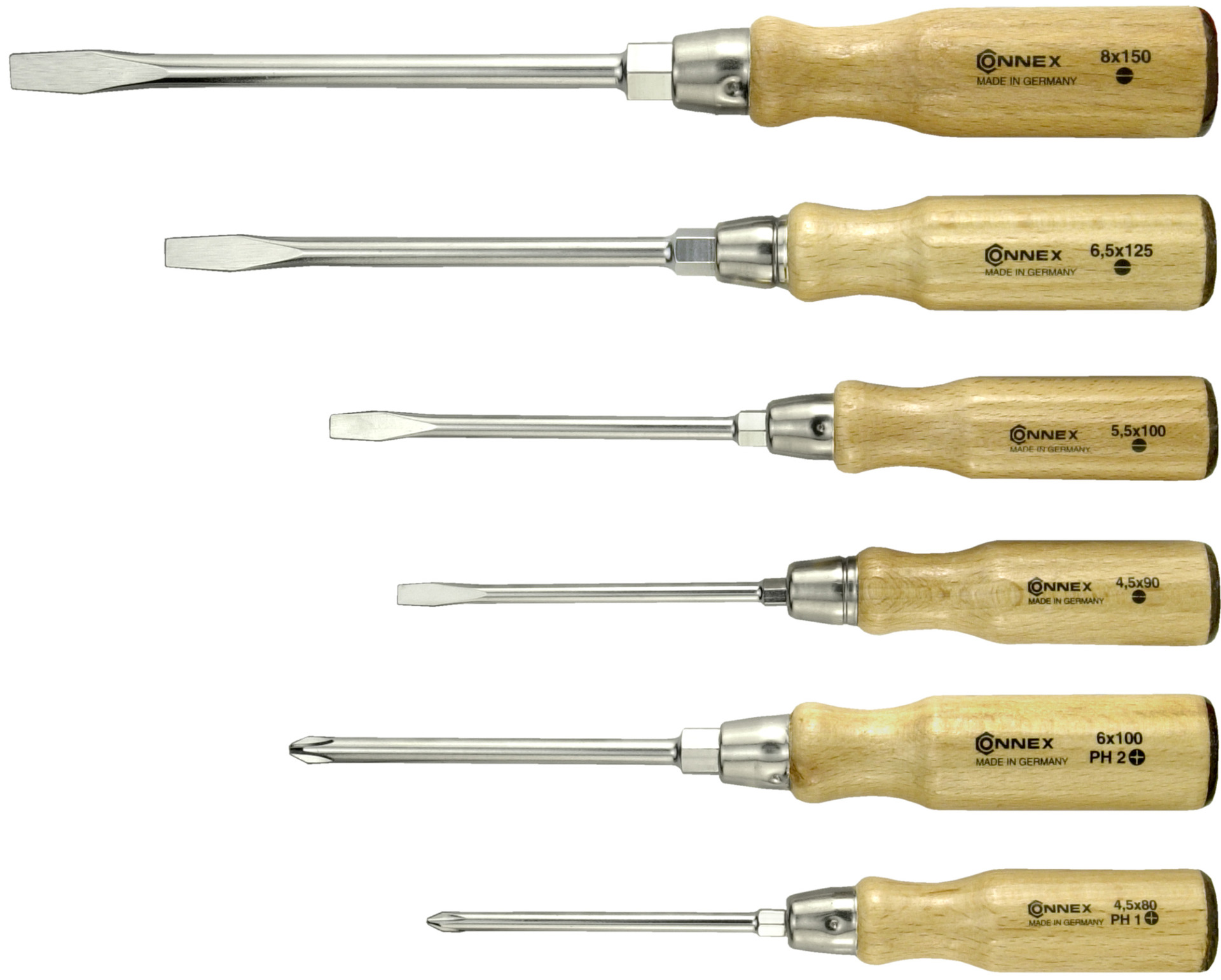 Schraubendreher-Satz mit Holzgriff 6tlg. bei leitermann.de günstig kaufen Schraubendreher-Satz mit Holzgriff 6tlg.