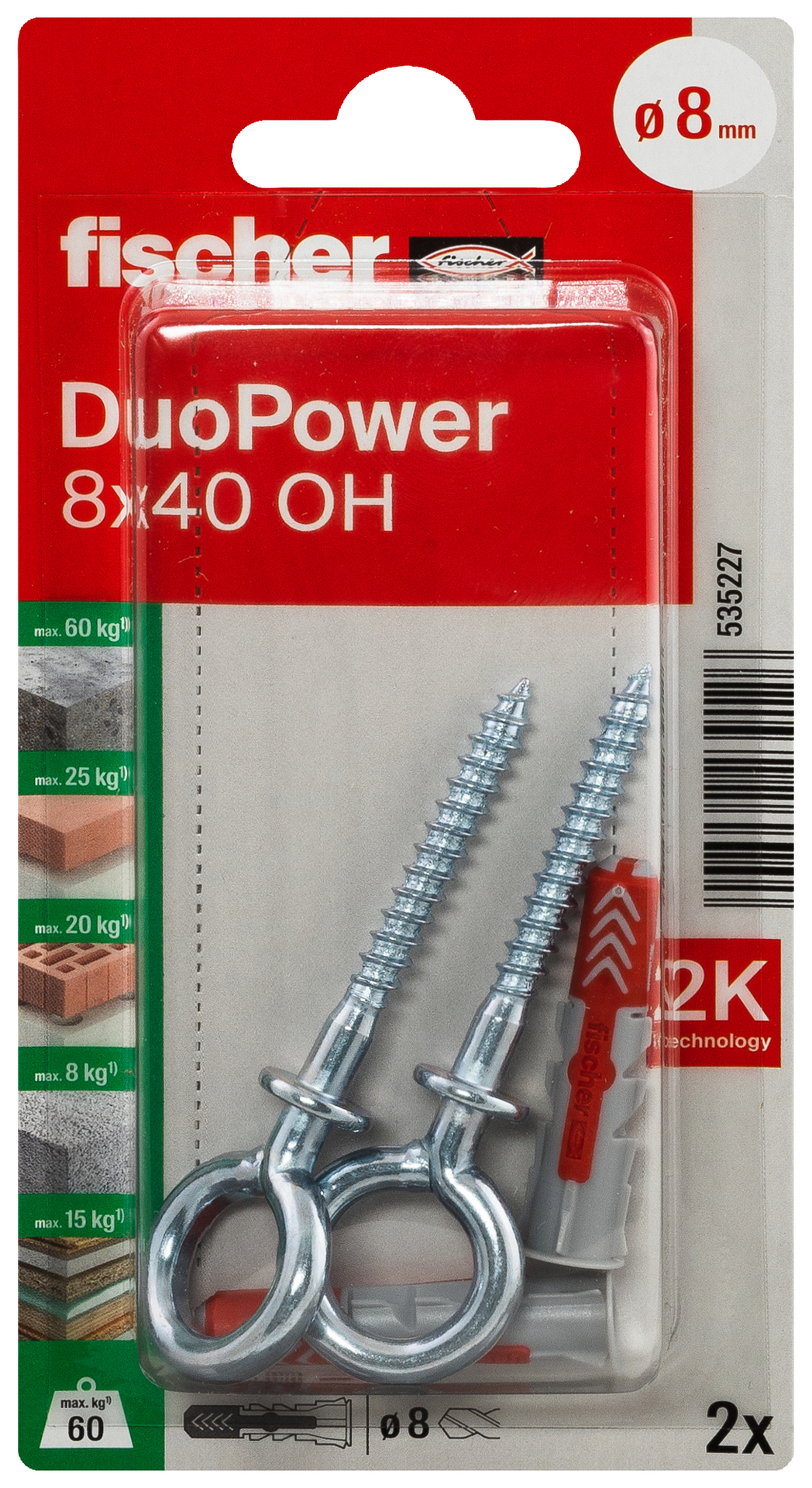 Duopower Dübel OH K, 2 Stück