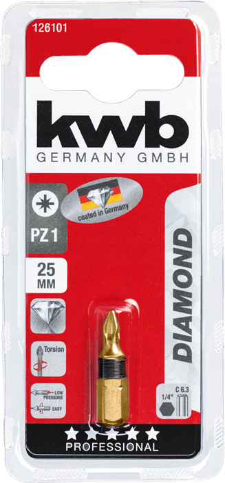 Diamant Schraubendreherbit 25 mm PZ