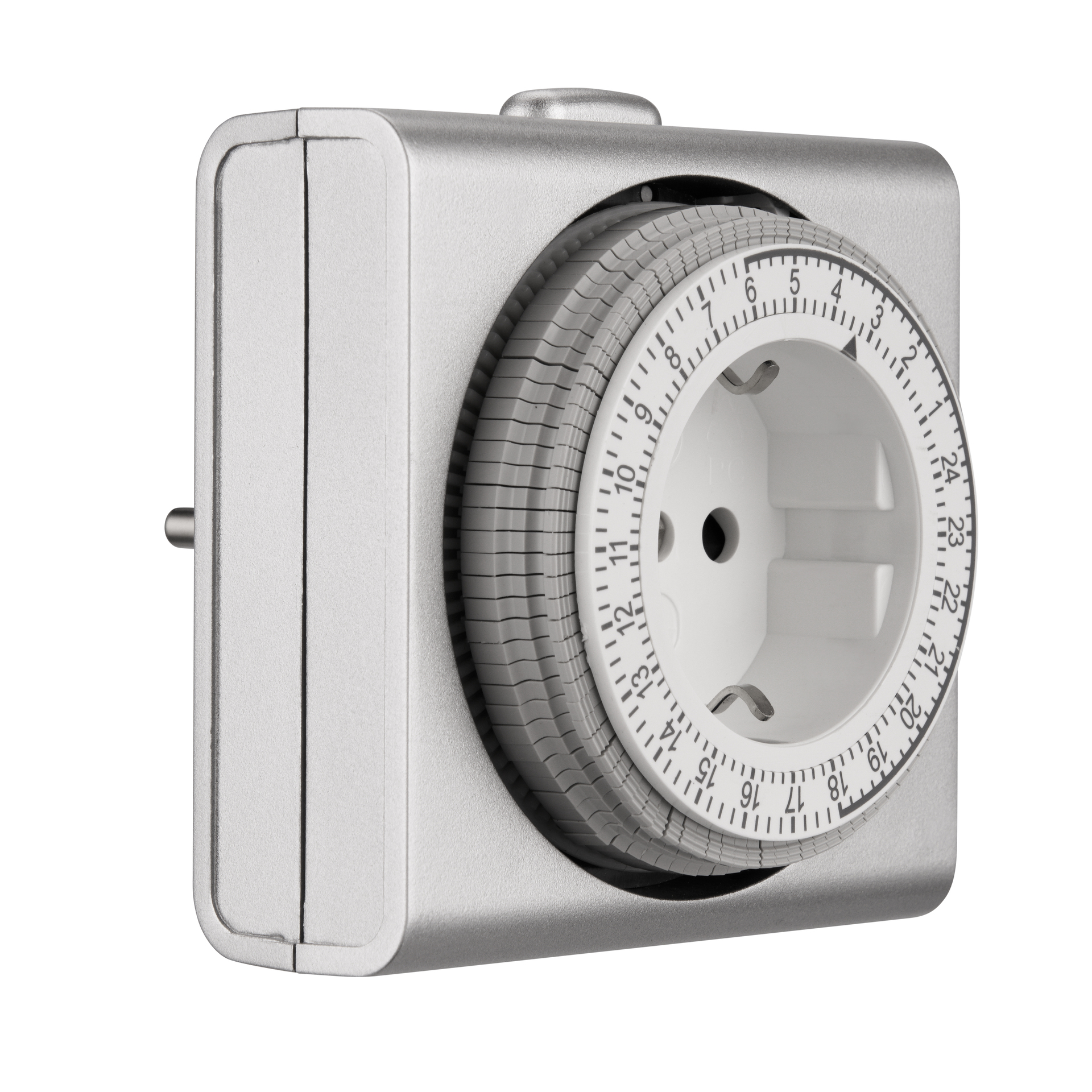 Zeitschaltuhr-Uhr mechanisch silbern