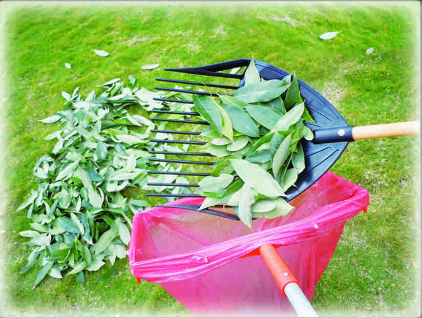 Kunststoff-Laubgabel